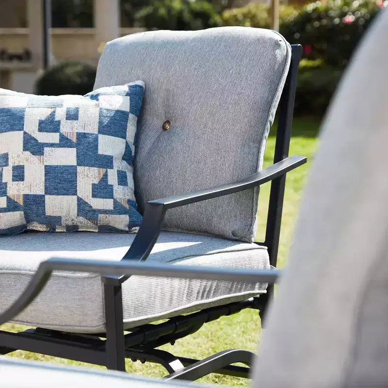 Lot de 2 chaises d'appoint de patio en acier - Lokatse