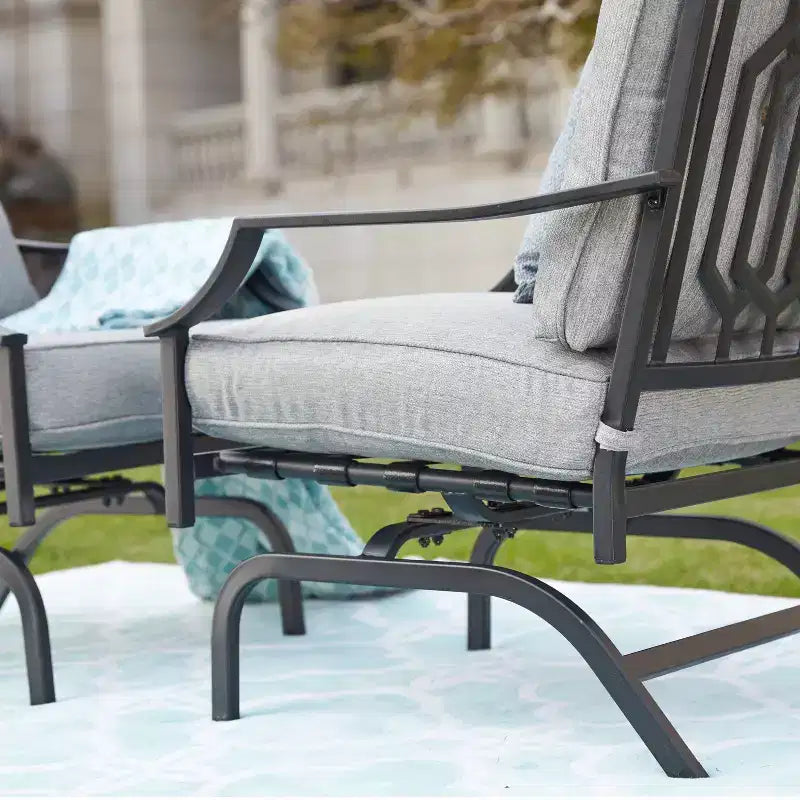 Lot de 2 chaises d'appoint de patio en acier - Lokatse