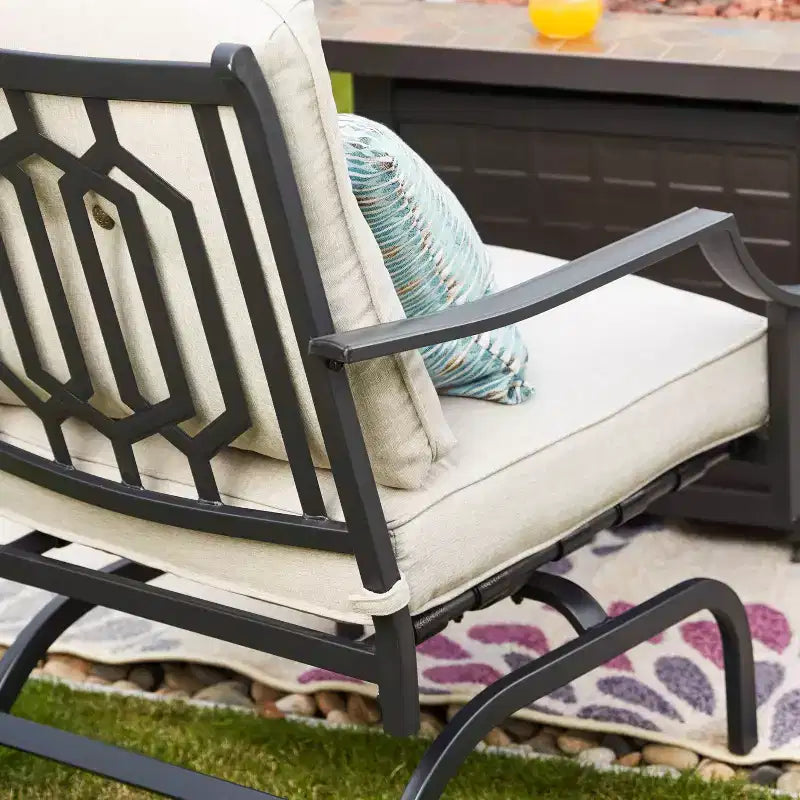 Lot de 2 chaises d'appoint de patio en acier - Lokatse