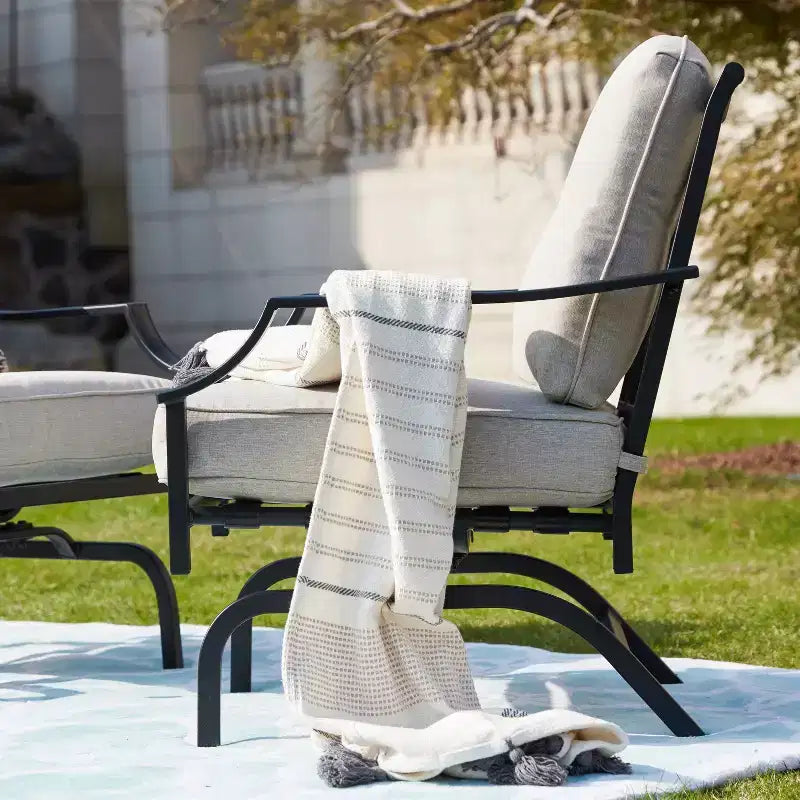Lot de 2 chaises d'appoint de patio en acier - Lokatse