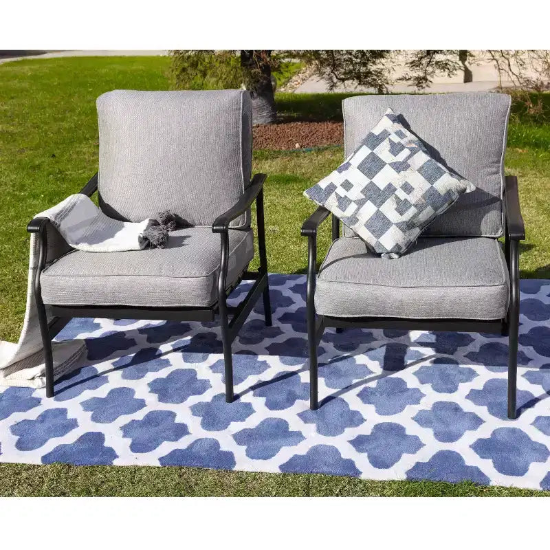 Lot de 2 fauteuils de jardin en acier - Lokatse