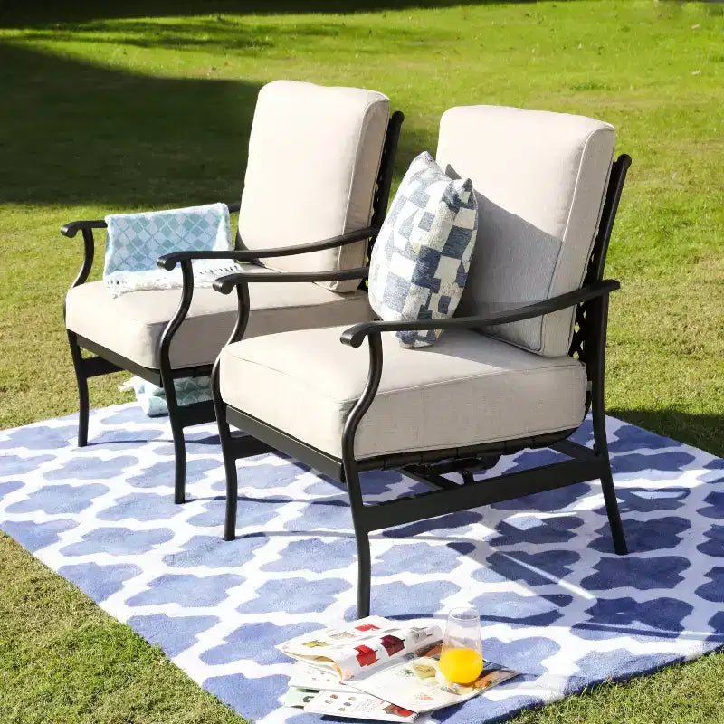 Lot de 2 fauteuils de jardin en acier - Lokatse