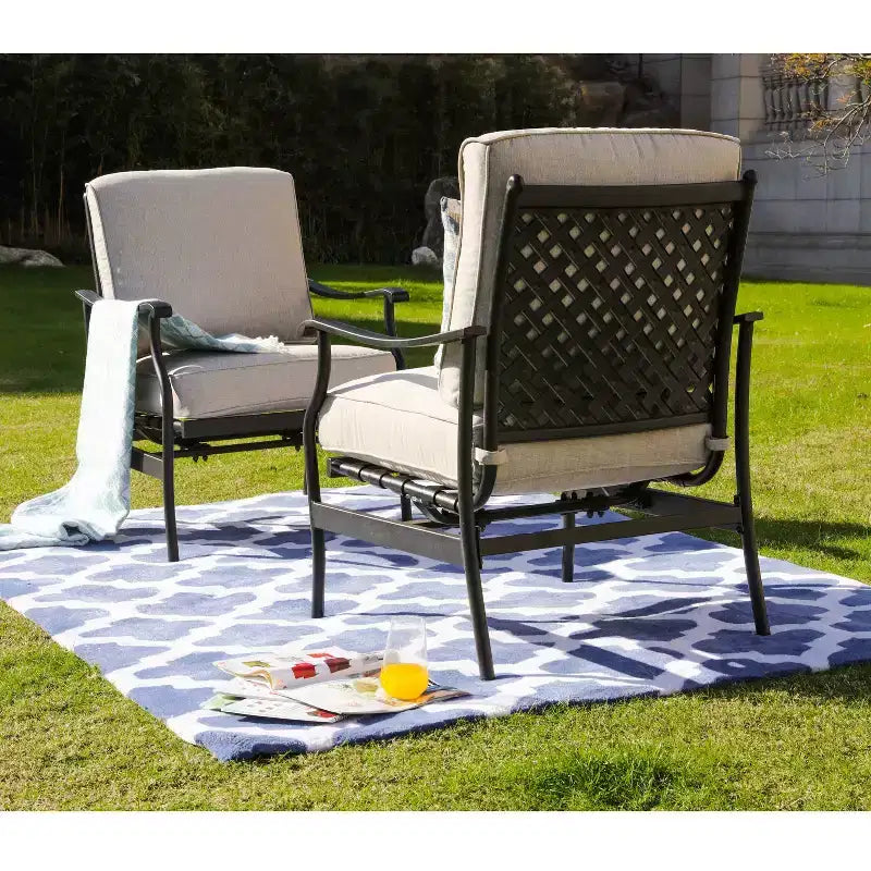 Lot de 2 fauteuils de jardin en acier - Lokatse