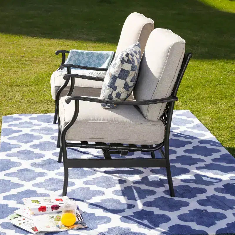 Lot de 2 fauteuils de jardin en acier - Lokatse
