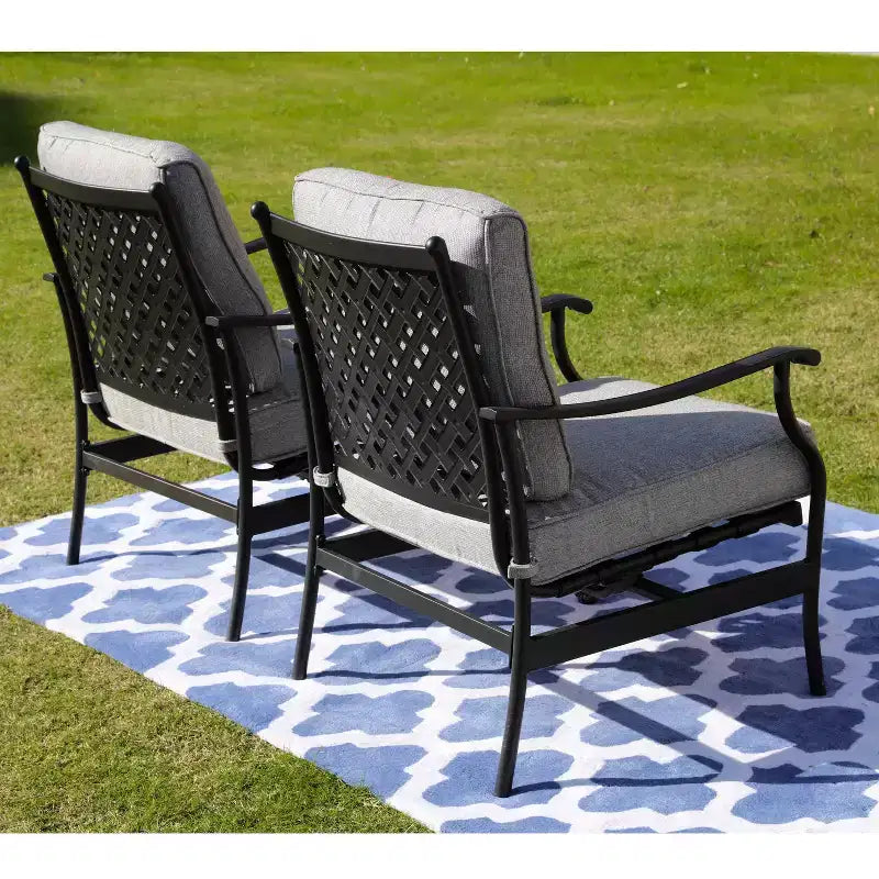 Lot de 2 fauteuils de jardin en acier - Lokatse