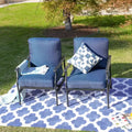 2pc Steel Outdoor Patio Accent Chairs - Lokatse