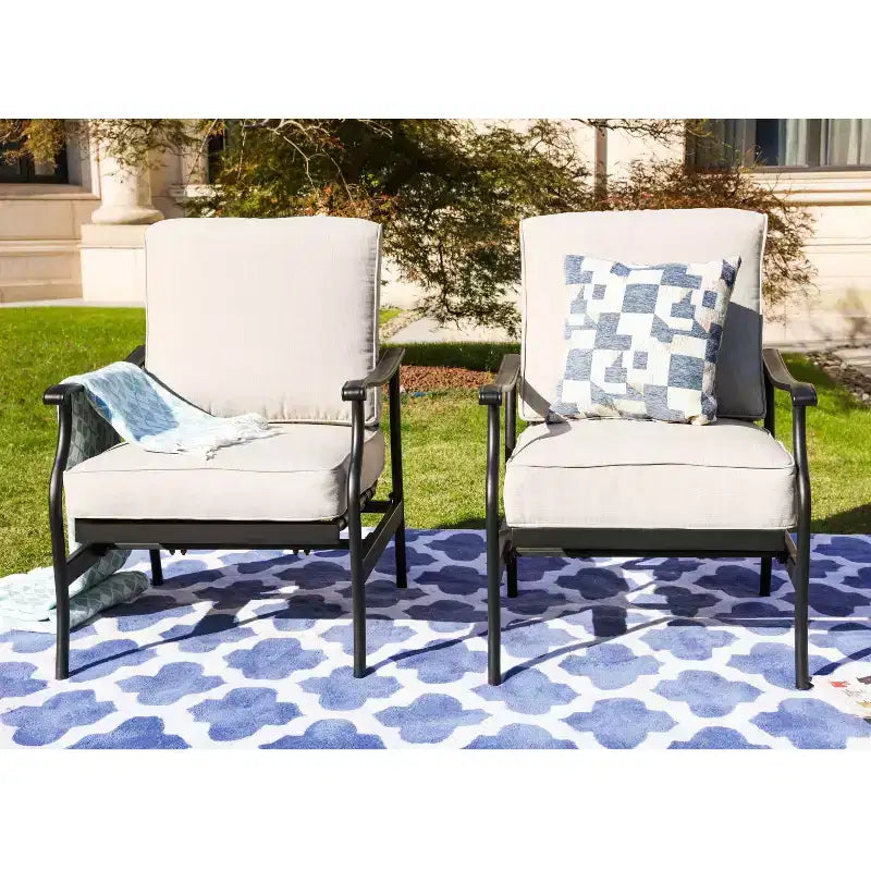 Lot de 2 fauteuils de jardin en acier - Lokatse