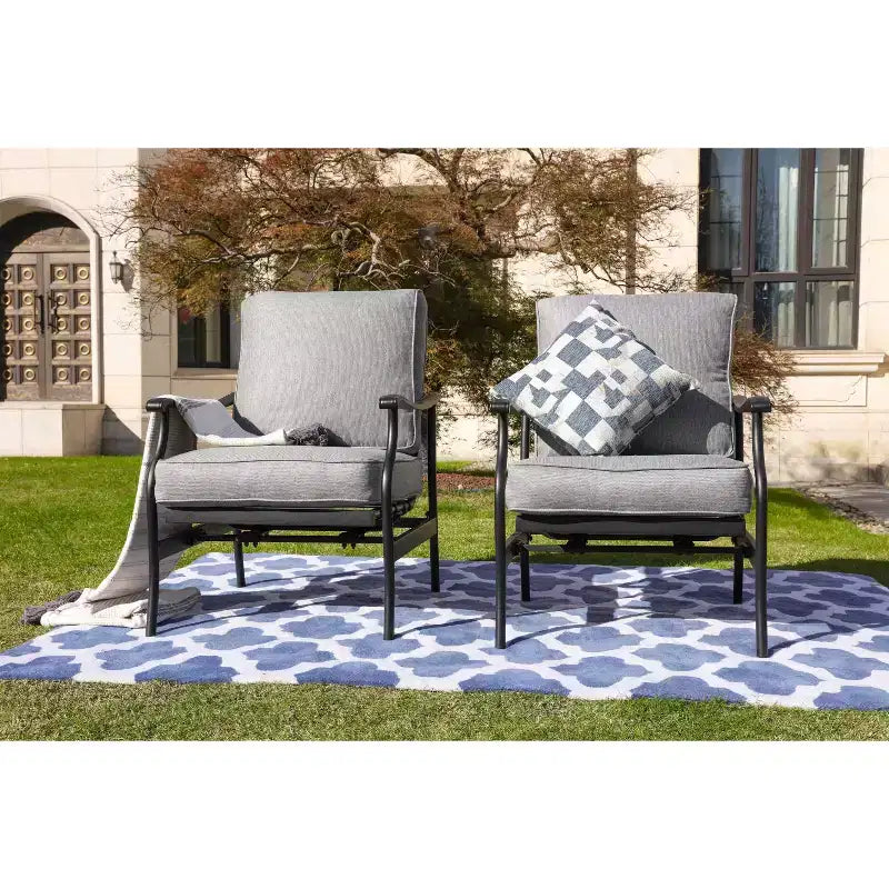 Lot de 2 fauteuils de jardin en acier - Lokatse