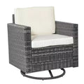 Outsunny Outdoor Swivel Rocker, PE Wicker Dining Chair, 360 Degree Swivel Patio Glider with Cushions, Steel