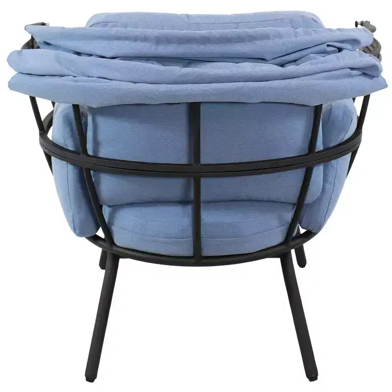 Chaise longue de luxe moderne Sunnydaze avec pare-soleil rétractable - Structure en aluminium thermolaqué avec coussins et auvent en polyester
