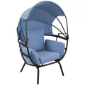 Chaise longue de luxe moderne Sunnydaze avec pare-soleil rétractable - Structure en aluminium thermolaqué avec coussins et auvent en polyester