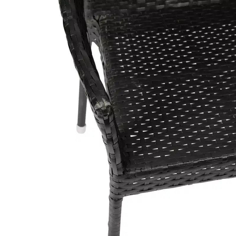 Chaise de terrasse empilable Flash Furniture Ethan de qualité commerciale, chaise de salle à manger de terrasse en rotin PE tout temps