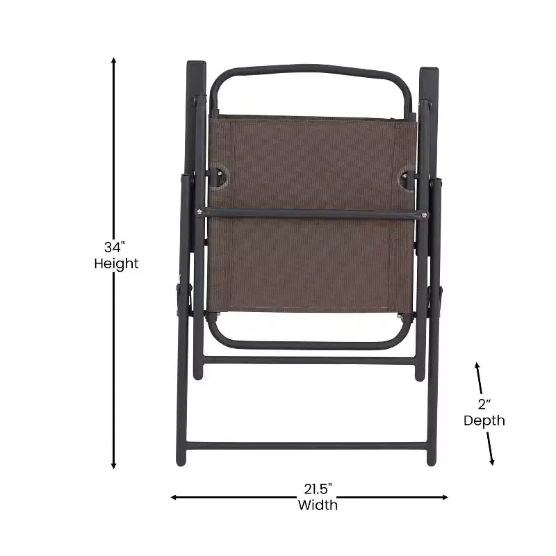 Flash Furniture Lot de 2 chaises pliantes de jardin Mystic, chaises de jardin extérieures en textilène avec accoudoirs