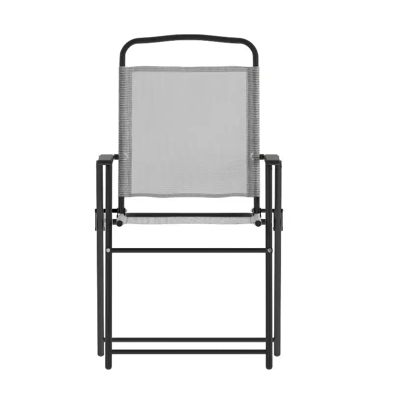 Flash Furniture Lot de 2 chaises pliantes de jardin Mystic, chaises de jardin extérieures en textilène avec accoudoirs