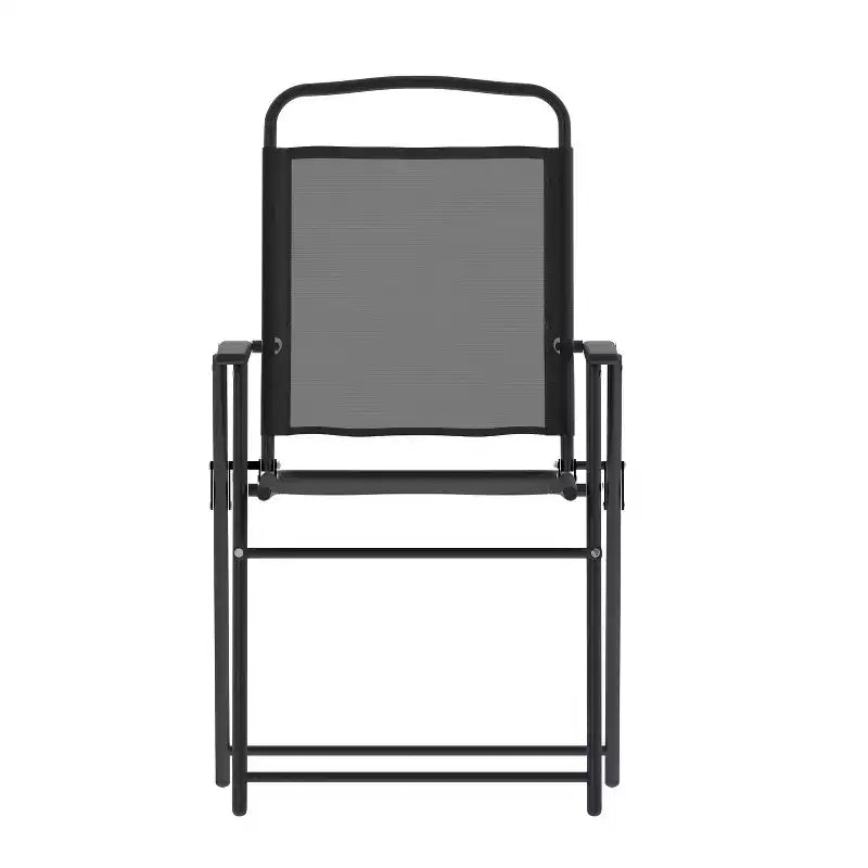 Flash Furniture Lot de 2 chaises pliantes de jardin Mystic, chaises de jardin extérieures en textilène avec accoudoirs