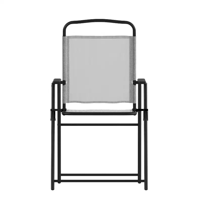 Flash Furniture Lot de 2 chaises pliantes de jardin Mystic, chaises de jardin extérieures en textilène avec accoudoirs