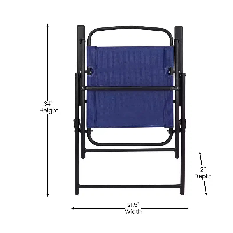 Flash Furniture Lot de 2 chaises pliantes de jardin Mystic, chaises de jardin extérieures en textilène avec accoudoirs