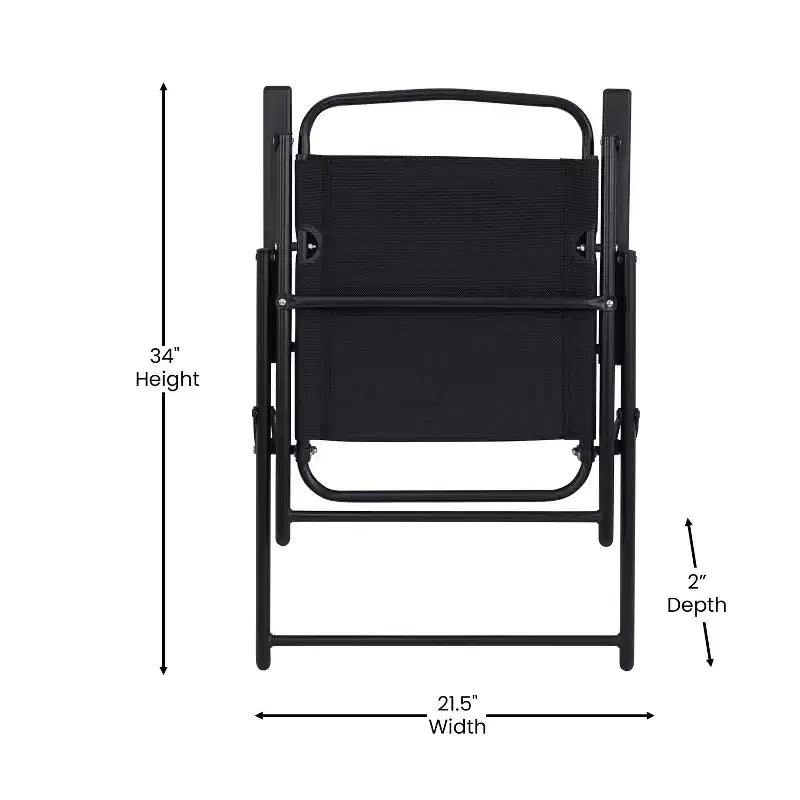 Flash Furniture Lot de 2 chaises pliantes de jardin Mystic, chaises de jardin extérieures en textilène avec accoudoirs