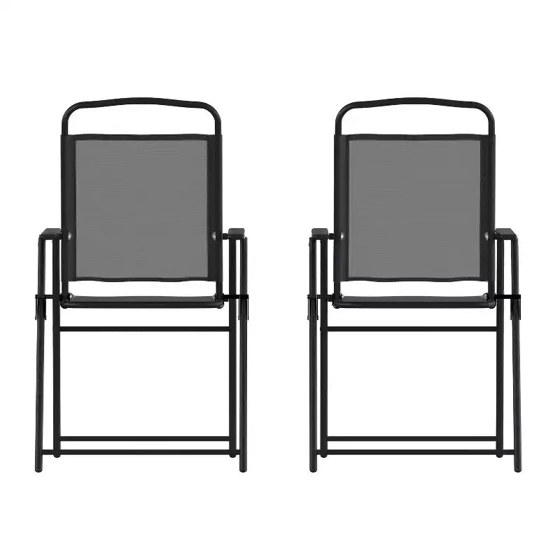 Flash Furniture Lot de 2 chaises pliantes de jardin Mystic, chaises de jardin extérieures en textilène avec accoudoirs