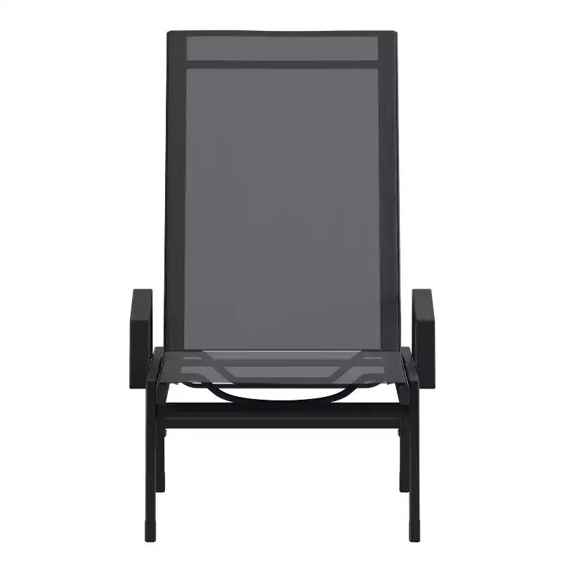 Flash Furniture Brazos, chaise longue réglable avec accoudoirs, transat d'extérieur toutes saisons à cinq positions