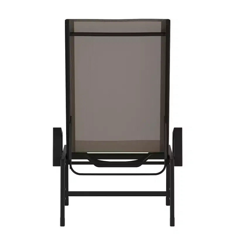 Flash Furniture Brazos, chaise longue réglable avec accoudoirs, transat d'extérieur toutes saisons à cinq positions