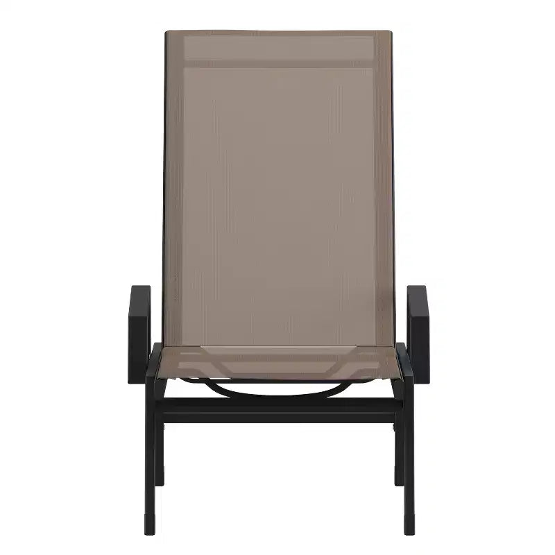 Flash Furniture Brazos, chaise longue réglable avec accoudoirs, transat d'extérieur toutes saisons à cinq positions