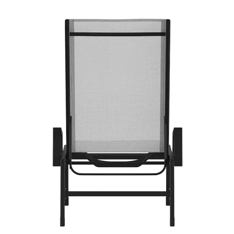 Flash Furniture Brazos, chaise longue réglable avec accoudoirs, transat d'extérieur toutes saisons à cinq positions