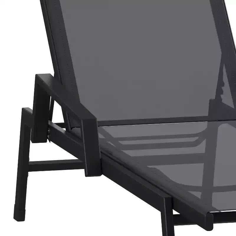 Flash Furniture Brazos, chaise longue réglable avec accoudoirs, transat d'extérieur toutes saisons à cinq positions