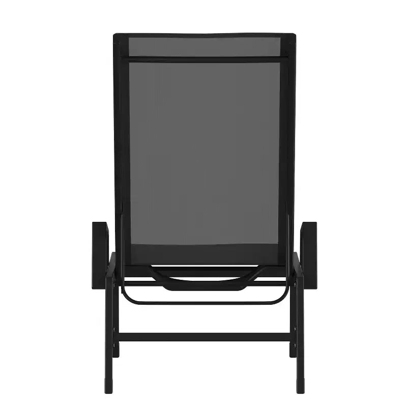 Flash Furniture Brazos, chaise longue réglable avec accoudoirs, transat d'extérieur toutes saisons à cinq positions