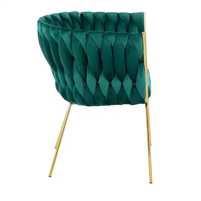 Fauteuil d'appoint tressé en velours et métal Renee - LumiSource