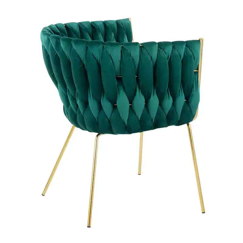 Fauteuil d'appoint tressé en velours et métal Renee - LumiSource