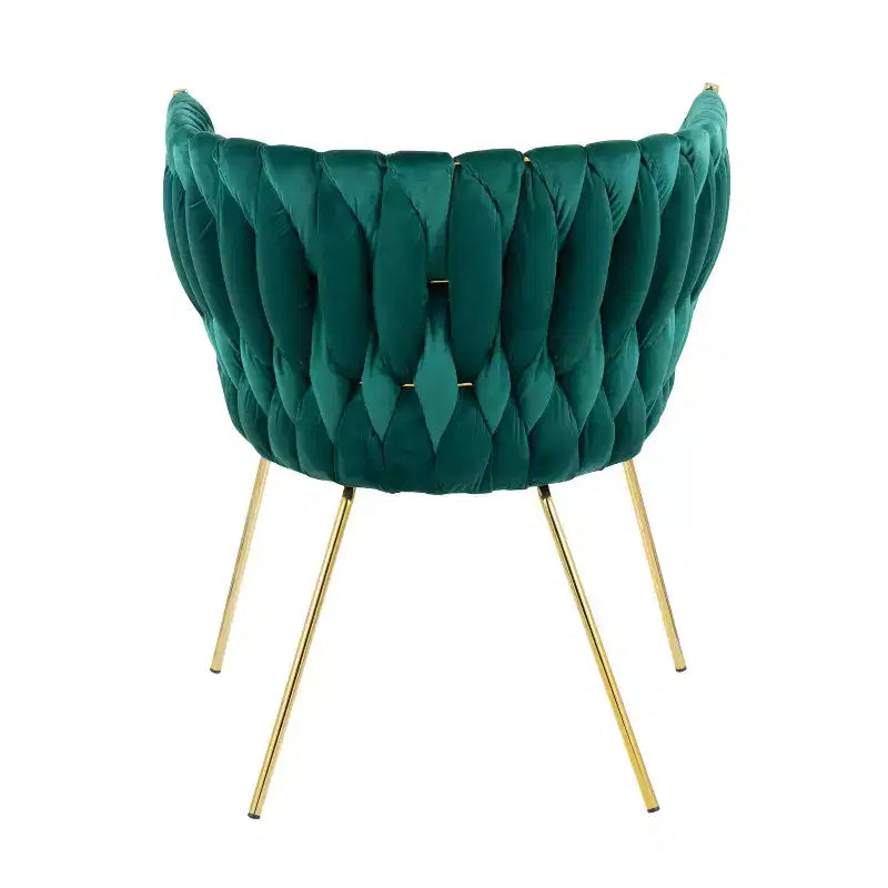 Fauteuil d'appoint tressé en velours et métal Renee - LumiSource