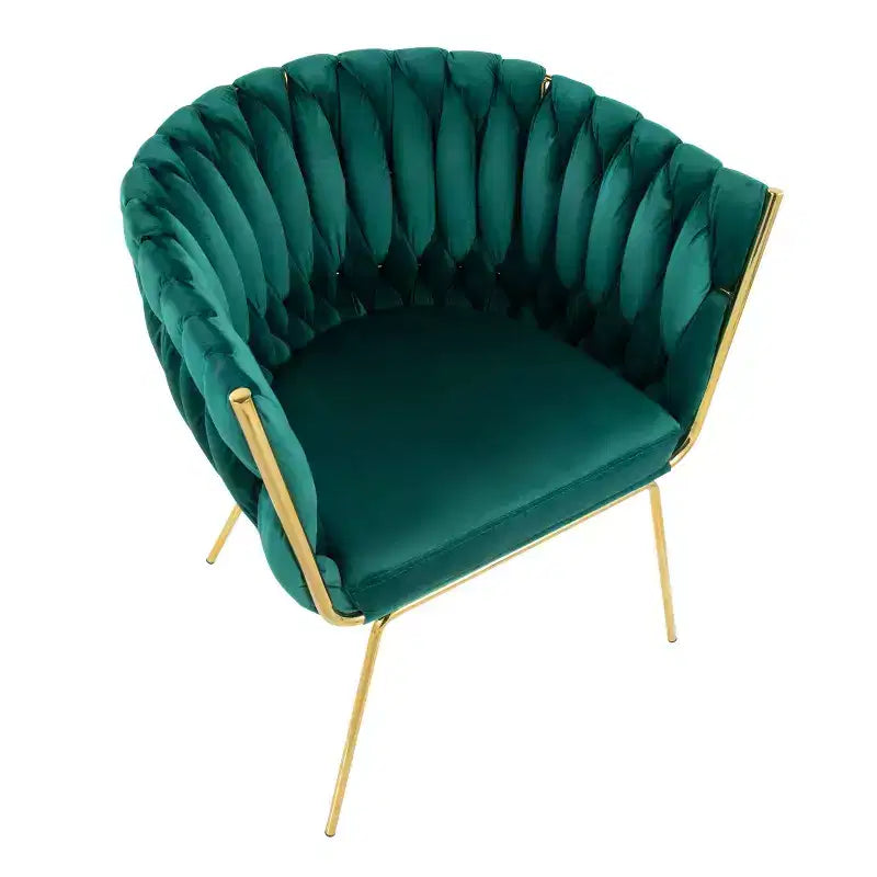 Fauteuil d'appoint tressé en velours et métal Renee - LumiSource