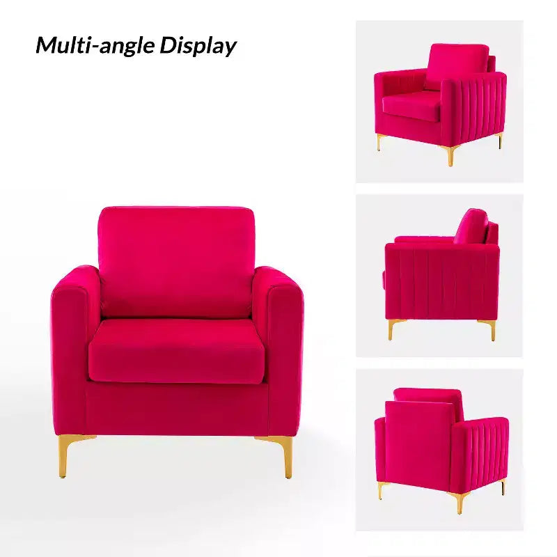 Fauteuil club capitonné contemporain en bois Iapygia avec pieds en métal pour chambre et salon | ART OF LIVING DESIGNS