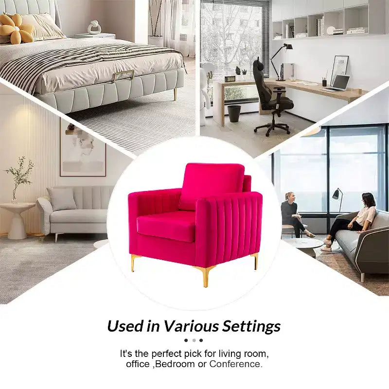 Fauteuil club capitonné contemporain en bois Iapygia avec pieds en métal pour chambre et salon | ART OF LIVING DESIGNS