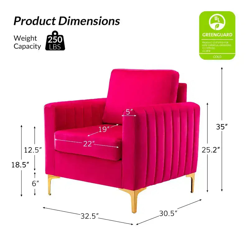 Fauteuil club capitonné contemporain en bois Iapygia avec pieds en métal pour chambre et salon | ART OF LIVING DESIGNS