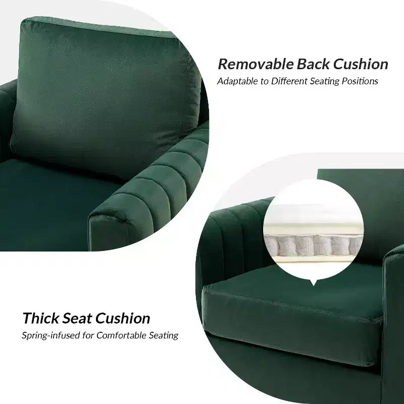 Fauteuil club capitonné contemporain en bois Iapygia avec pieds en métal pour chambre et salon | ART OF LIVING DESIGNS