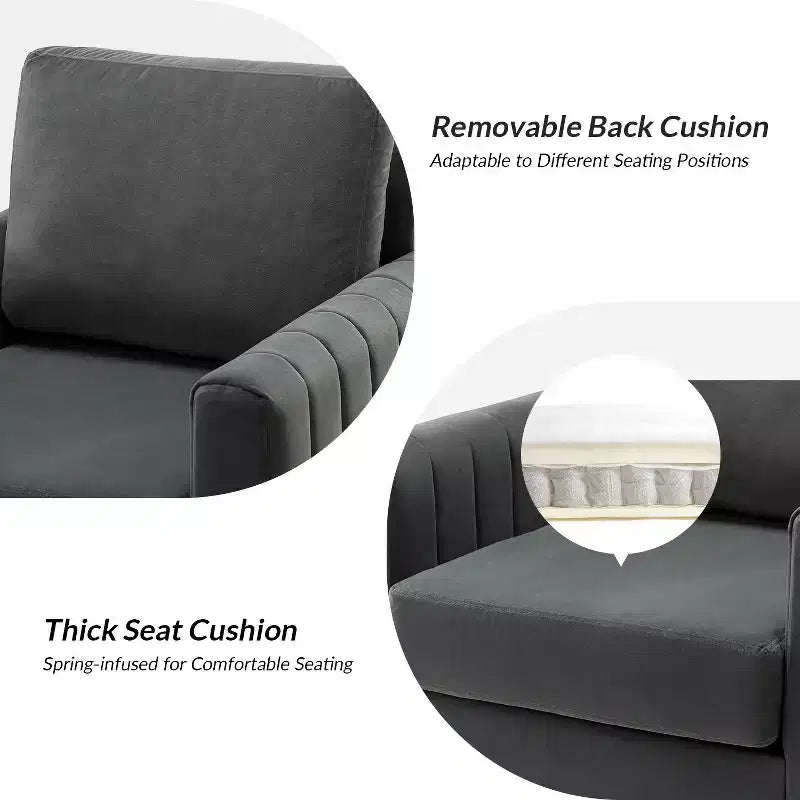Fauteuil club capitonné contemporain en bois Iapygia avec pieds en métal pour chambre et salon | ART OF LIVING DESIGNS