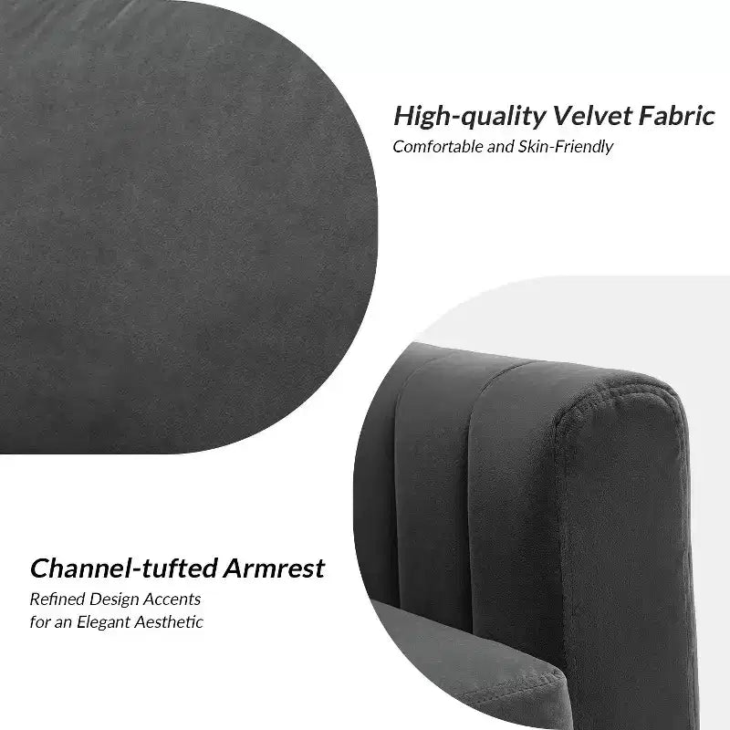 Fauteuil club capitonné contemporain en bois Iapygia avec pieds en métal pour chambre et salon | ART OF LIVING DESIGNS