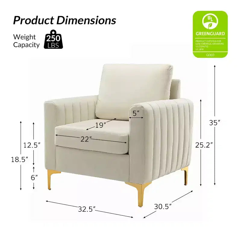 Fauteuil club capitonné contemporain en bois Iapygia avec pieds en métal pour chambre et salon | ART OF LIVING DESIGNS