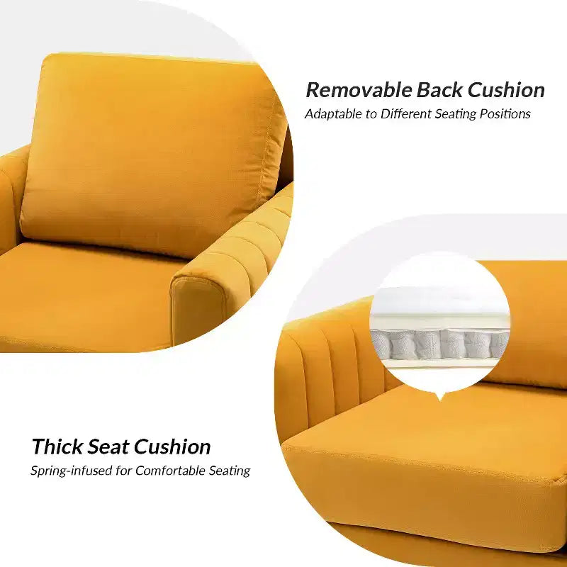 Fauteuil club capitonné contemporain en bois Iapygia avec pieds en métal pour chambre et salon | ART OF LIVING DESIGNS