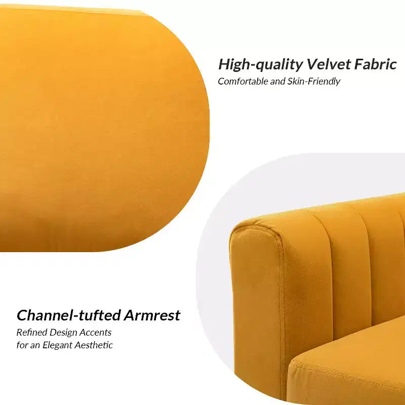 Fauteuil club capitonné contemporain en bois Iapygia avec pieds en métal pour chambre et salon | ART OF LIVING DESIGNS