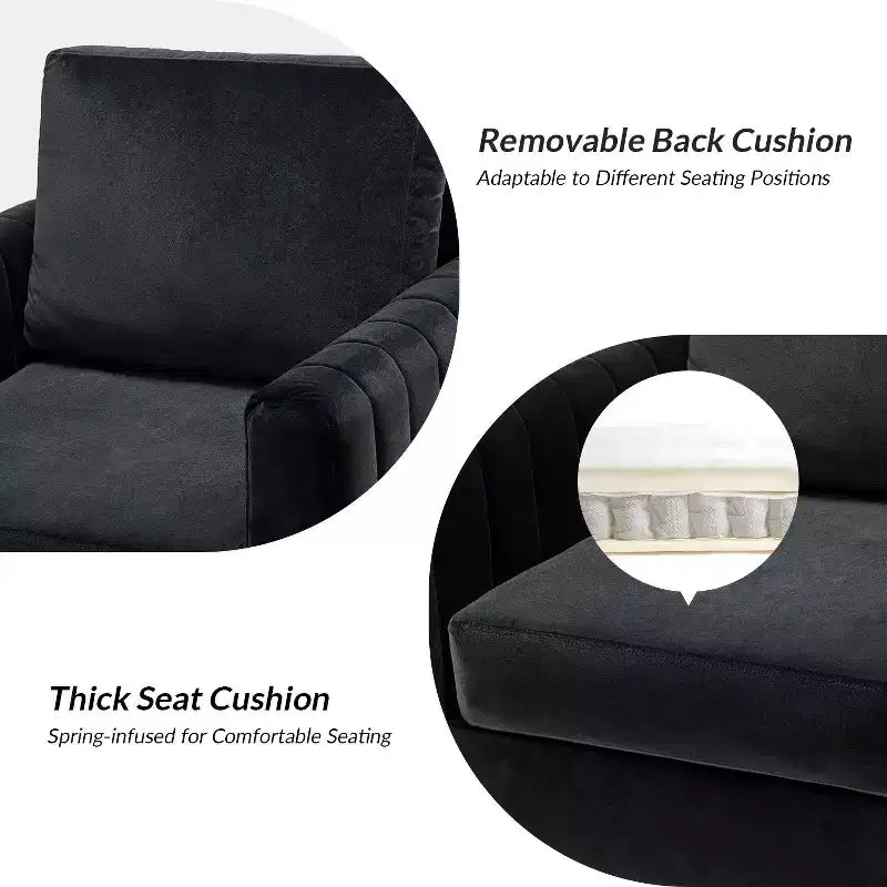 Fauteuil club capitonné contemporain en bois Iapygia avec pieds en métal pour chambre et salon | ART OF LIVING DESIGNS