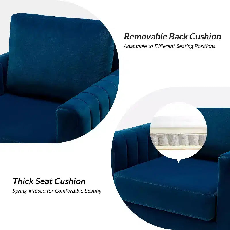 Fauteuil club capitonné contemporain en bois Iapygia avec pieds en métal pour chambre et salon | ART OF LIVING DESIGNS