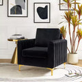 Fauteuil club capitonné contemporain en bois Iapygia avec pieds en métal pour chambre et salon | ART OF LIVING DESIGNS