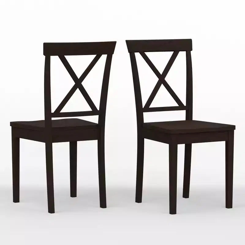 Chaises de salle à manger Glenwillow Home X-Back en bois massif (lot de 2)