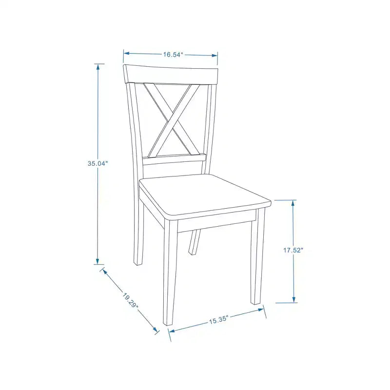 Chaises de salle à manger Glenwillow Home X-Back en bois massif (lot de 2)
