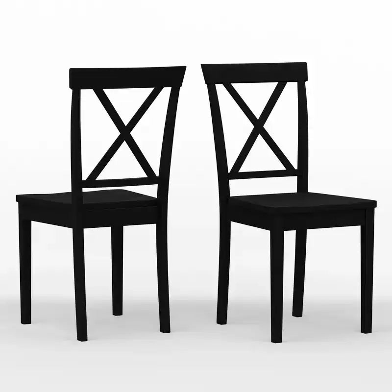 Chaises de salle à manger Glenwillow Home X-Back en bois massif (lot de 2)