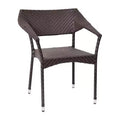 Chaise de patio empilable de qualité commerciale Flash Furniture Jace, chaise de salle à manger de patio en rotin PE tout temps