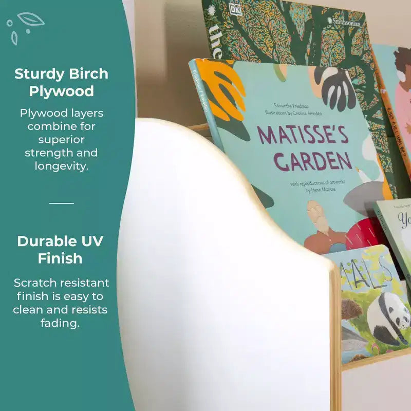Guidecraft EdQ Présentoir à Livres et Bacs : Étagère en Bois avec Niveaux et Casiers, Meuble de Salle de Jeux pour Tout-Petits et Organisateur Cubique